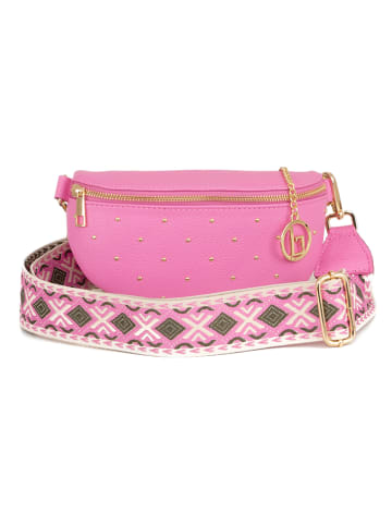 Lia Biassoni Leder-Gürteltasche "Nazioni" in Pink - (B)22,5 x (H)14 x (T)2 cm