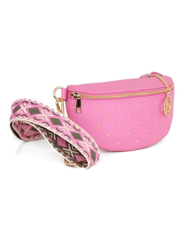 Lia Biassoni Leder-Gürteltasche "Nazioni" in Pink - (B)22,5 x (H)14 x (T)2 cm