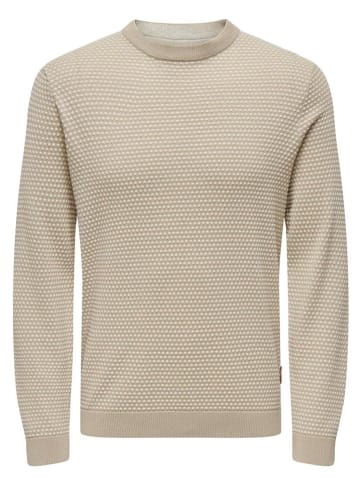 ONLY & SONS Sweter w kolorze beżowym