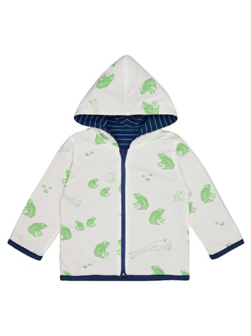 loud + proud Wende-Sweatjacke in Weiß/ Dunkelblau/ Grün