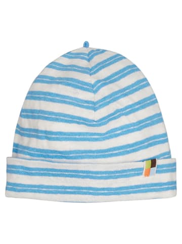 loud + proud Beanie wit/lichtblauw