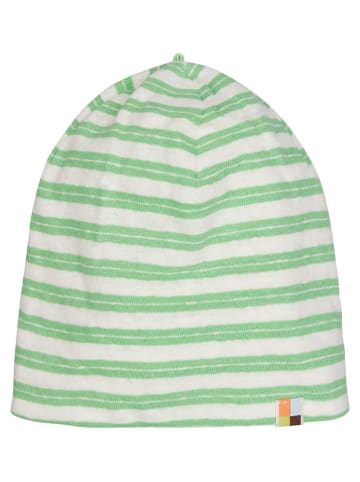 loud + proud Beanie in Weiß/ Grün