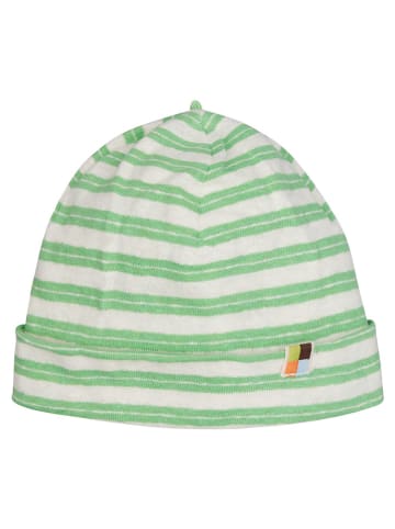 loud + proud Czapka beanie w kolorze biało-zielonym