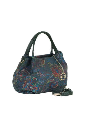 Mia Tomazzi Leren handtas "Gonfalone" groen - (B)24 x (H)21 x (D)13 cm