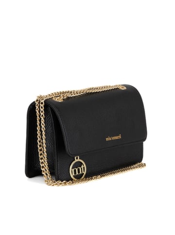 Mia Tomazzi Leren schoudertas "Bagarotti" zwart - (B)19 x (H)15 x (D)9 cm