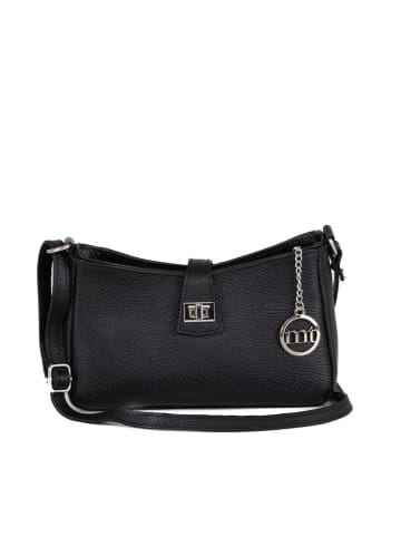 Mia Tomazzi Leder-Umhängetasche "Cuneo" in Schwarz - (B)23 x (H)13 x (T)7 cm