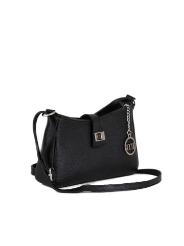 Mia Tomazzi Leren schoudertas "Cuneo" zwart - (B)23 x (H)13 x (D)7 cm