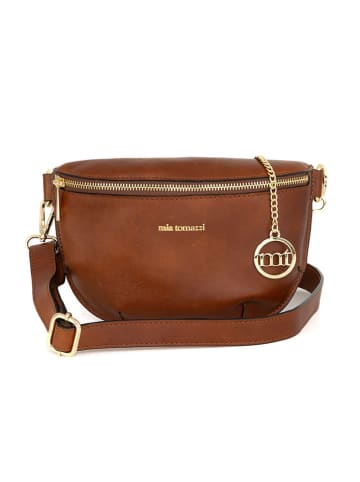 Mia Tomazzi Leren heuptas "Eginardo" bruin - (B)23 x (H)17 x (D)7cm