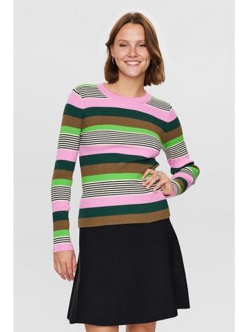 NÜMPH Pullover in Rosa/ Grün