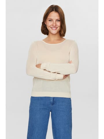 NÜMPH Sweter w kolorze beżowym