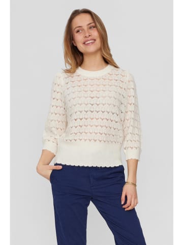 NÜMPH Sweter w kolorze kremowym