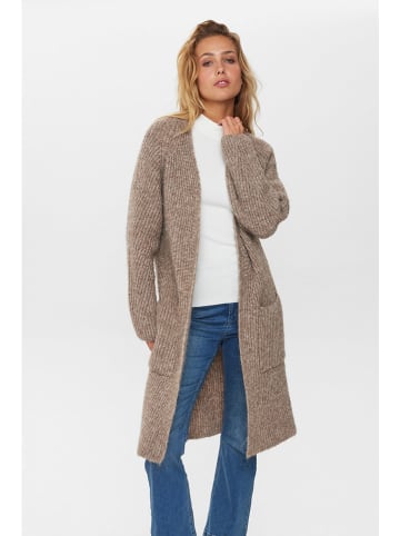 NÜMPH Kardigan w kolorze szarobrązowym