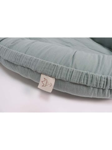 Kaiser Naturfellprodukte Musselin-Kuschelnest mit Lammfelleinlage "Mouton" in Grün - (L)80 x (B)40 cm