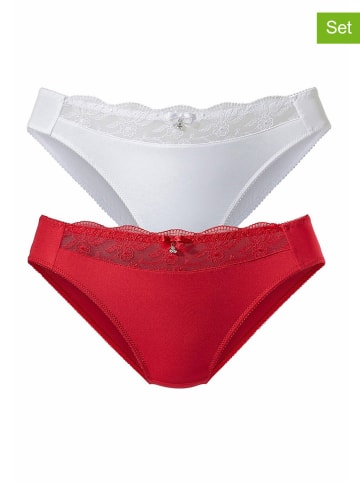 nuance 2er-Set: Slips in Weiß/ Rot