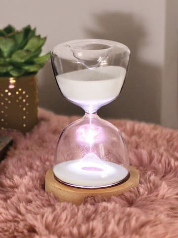 moses. LED-Sanduhr in Hellbraun/ Weiß - Ø 9,6 cm
