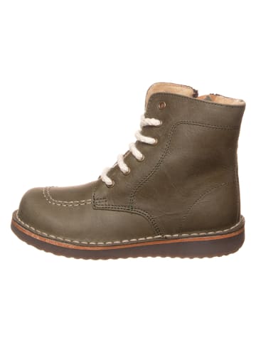 kmins Leder-Boots in Khaki
