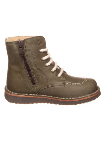 kmins Leder-Boots in Khaki