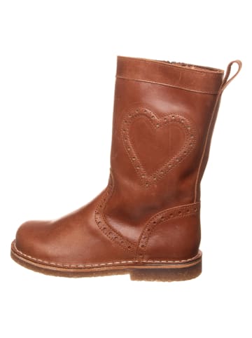 kmins Leder-Stiefel in Hellbraun