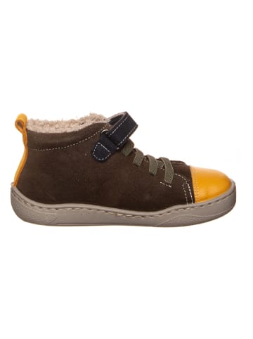 kmins Leren barefootveterschoenen bruin/geel