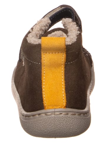 kmins Leren barefootveterschoenen bruin/geel