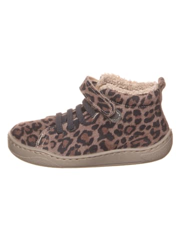 kmins Leder-Barfuß-Schnürschuh in Braun/ Grau
