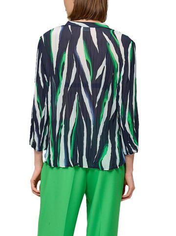 s.Oliver BLACK LABEL Blouse donkerblauw/wit/groen