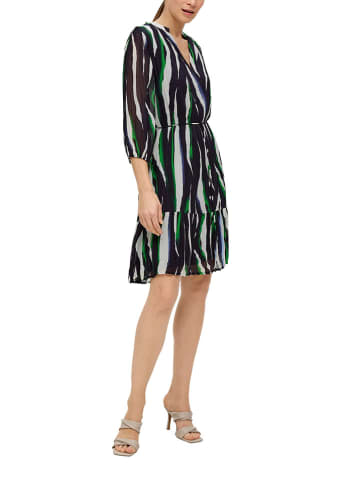s.Oliver BLACK LABEL Jurk donkerblauw/wit/groen