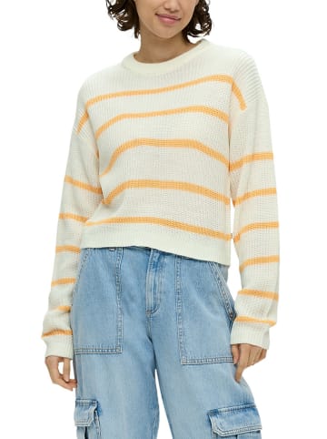 QS by s.Oliver Pullover in Weiß/ Orange