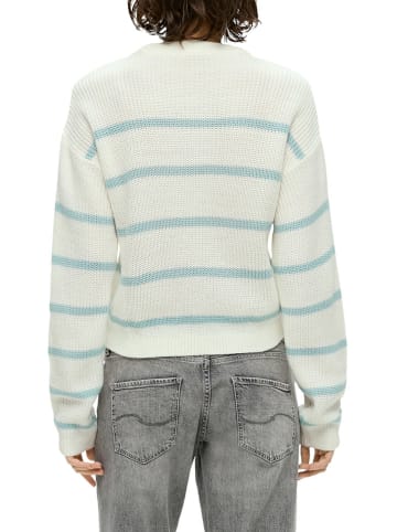 QS by s.Oliver Pullover in Weiß/ Hellblau