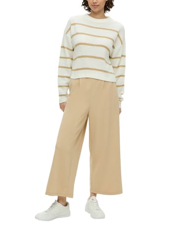 QS by s.Oliver Pullover in Weiß/ Beige