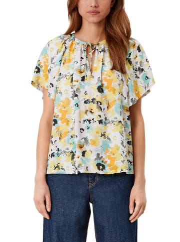 S.OLIVER RED LABEL Bluse in Weiß/ Gelb/ Hellblau