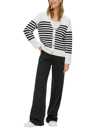 S.OLIVER RED LABEL Cardigan in Weiß/ Schwarz
