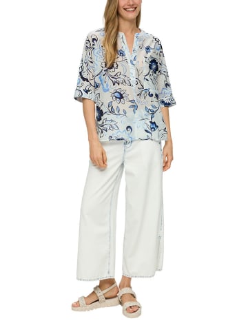 S.OLIVER RED LABEL Bluse in Weiß/ Hellblau