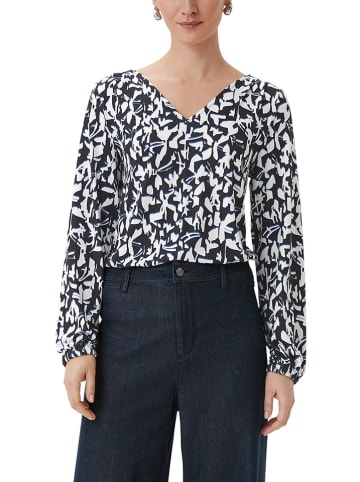 comma Bluse in Schwarz/ Weiß
