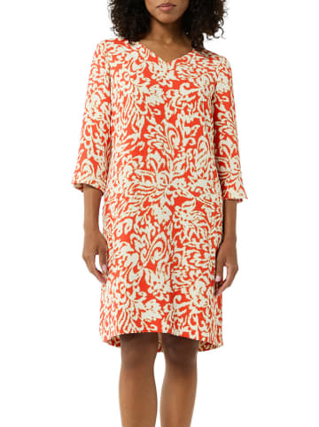 comma Kleid in Orange/ Creme