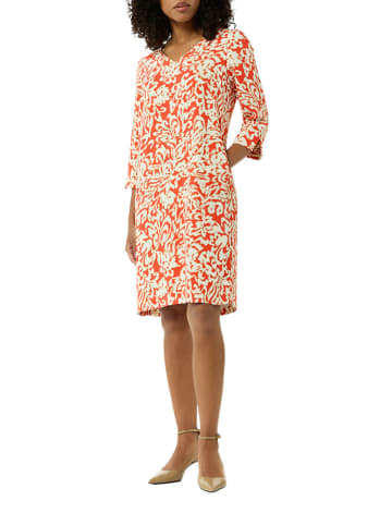 comma Kleid in Orange/ Creme