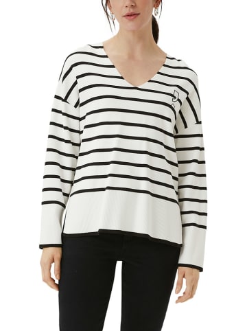 s.Oliver Pullover in Weiß/ Schwarz
