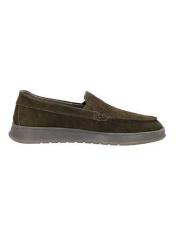 Bugatti Skórzane slippersy w kolorze khaki