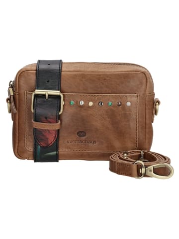 micmacbags Leder-Umhängetasche in Hellbraun - (B)21 x (H)15 x (T)6 cm