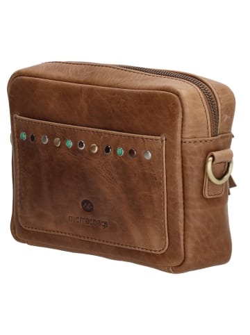 micmacbags Leder-Umhängetasche in Hellbraun - (B)21 x (H)15 x (T)6 cm