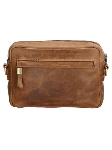 micmacbags Leder-Umhängetasche in Hellbraun - (B)21 x (H)15 x (T)6 cm