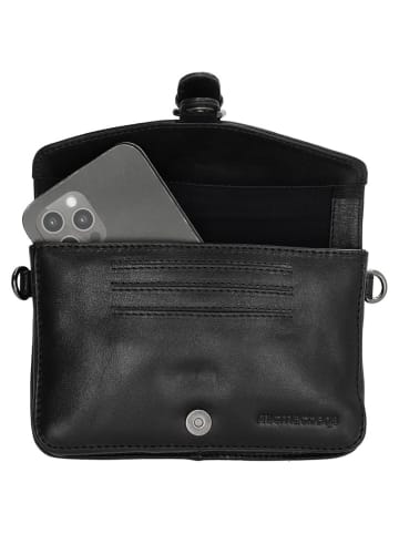 micmacbags Skórzana torebka w kolorze czarnym - 19 x 11 x 5 cm