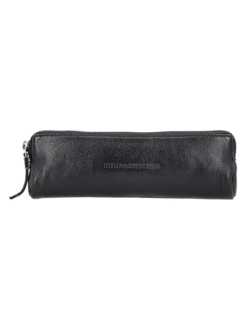 HIDE & STITCHES Leren etui zwart - (B)22 x (H)8 x (D)3 cm