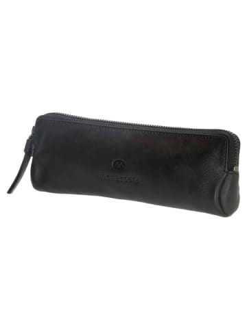 HIDE & STITCHES Leren etui zwart - (B)22 x (H)8 x (D)3 cm