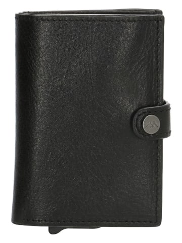 micmacbags Leren portemonnee zwart - (B)8 x (H)10 x (D)1 cm