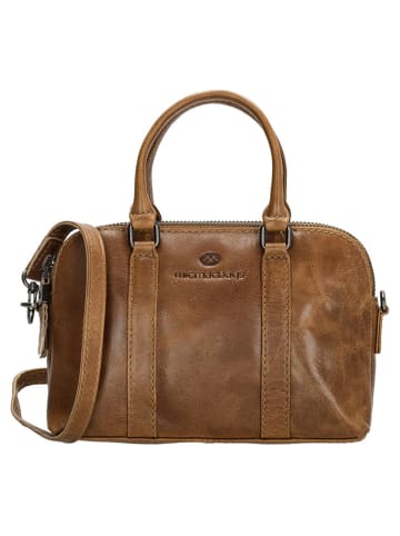 micmacbags Leder-Henkeltasche in Hellbraun - (B)21 x (H)15 x (T)6 cm