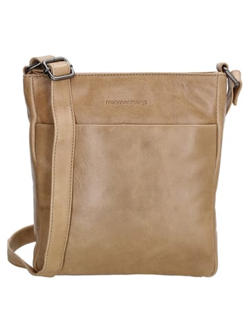 micmacbags Leren schoudertas beige - (B)23 x (H)24 x (D)6 cm