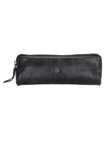 micmacbags Leder-Federmäppchen in Schwarz - (B)22 x (H)8 x (T)3 cm