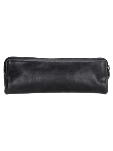 micmacbags Leder-Federmäppchen in Schwarz - (B)22 x (H)8 x (T)3 cm