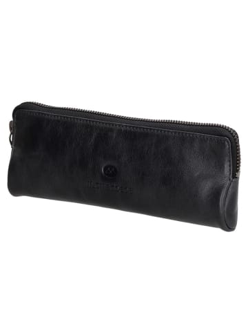 micmacbags Leder-Federmäppchen in Schwarz - (B)22 x (H)8 x (T)3 cm